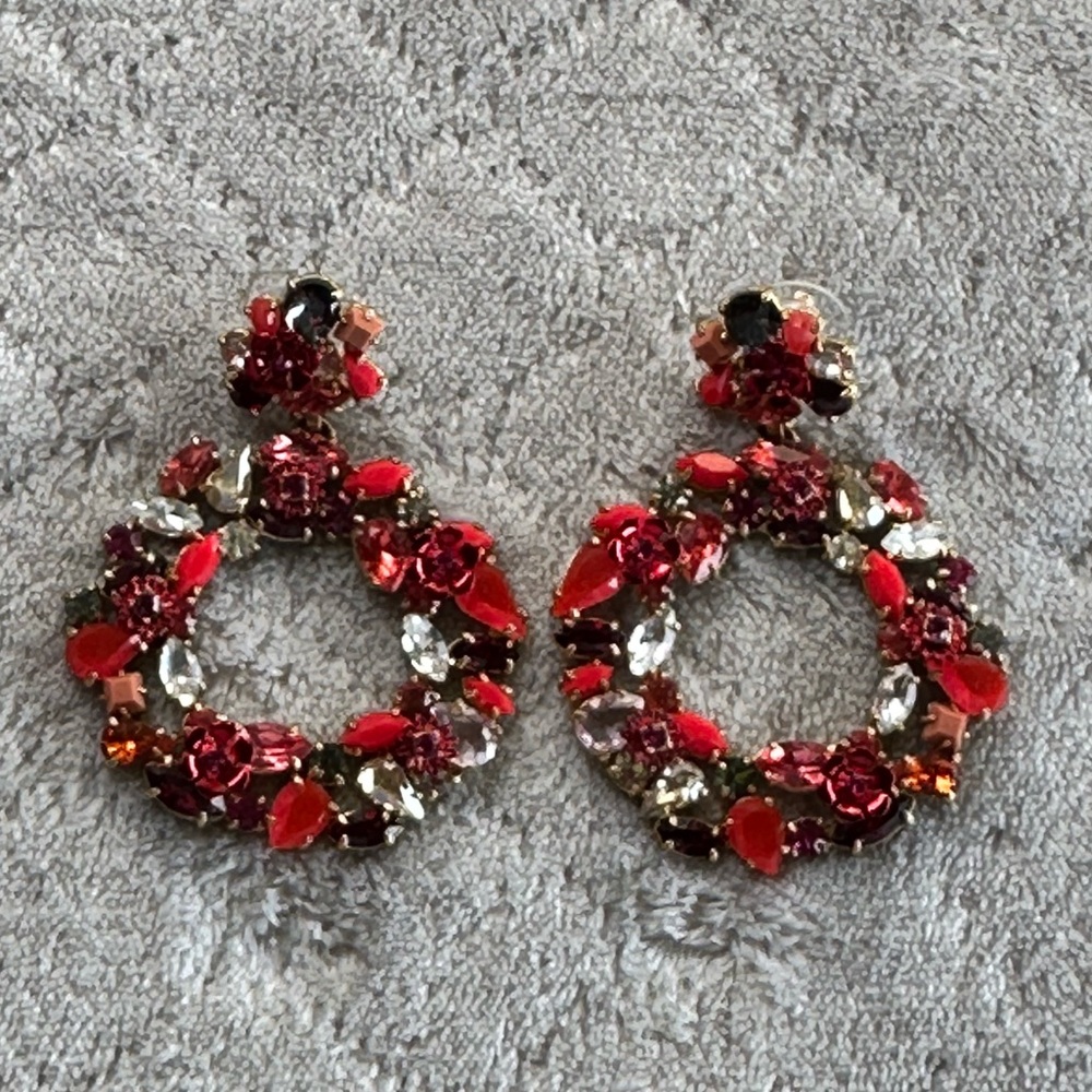 J. Crew Crystal Hoop Earrings - Picture 2 of 5